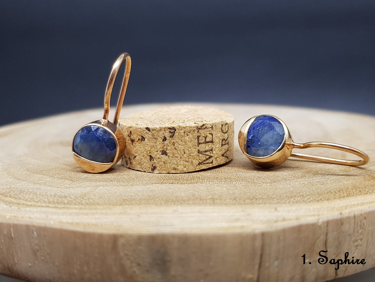 Boucles d'oreilles Saphir & plaqué or