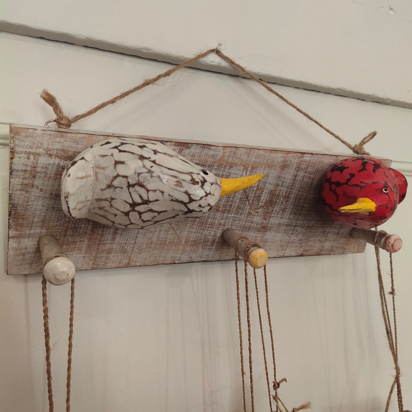 Porte torchon bois avec oiseaux