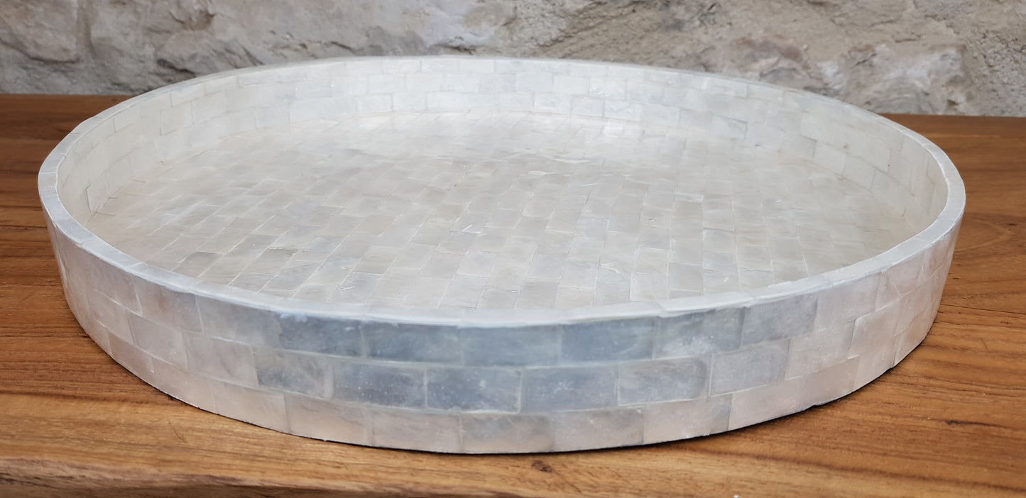 Plateau en nacre rond D 35 cm