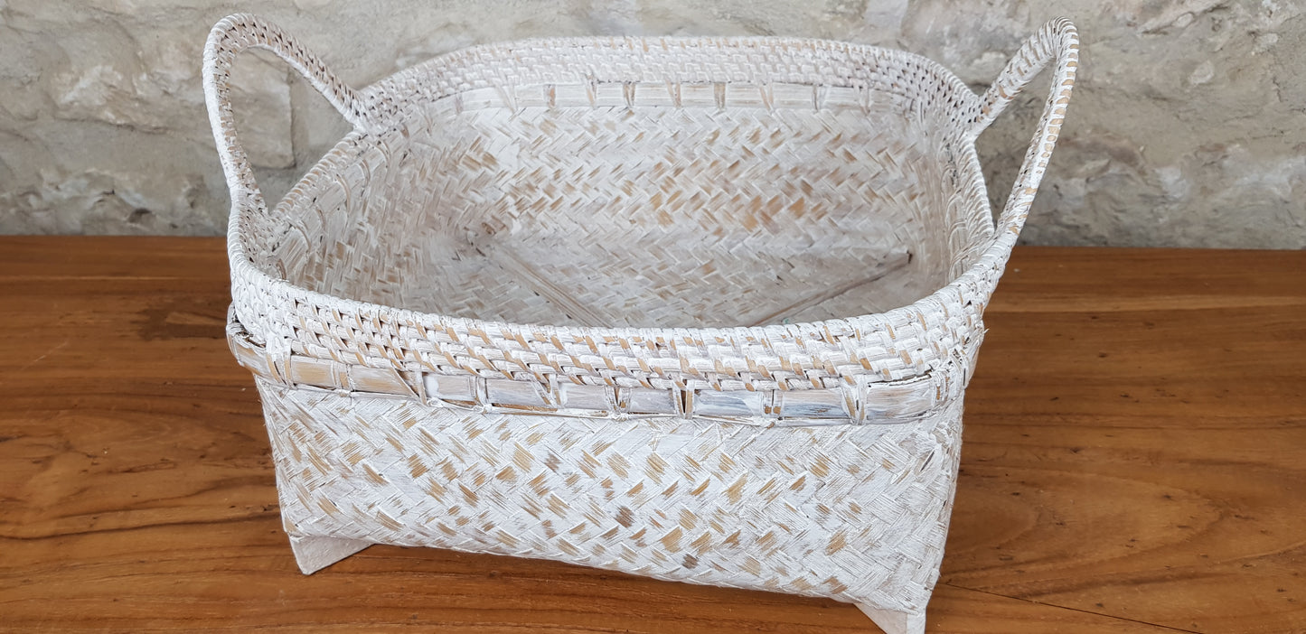 Panière en rotin & bambou avec anse de différentes tailles