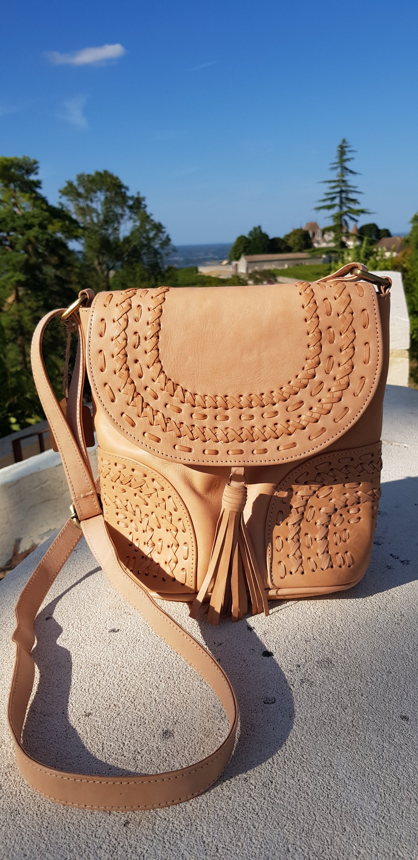 Sac bandoulière en cuir (existe en plusieurs couleurs)