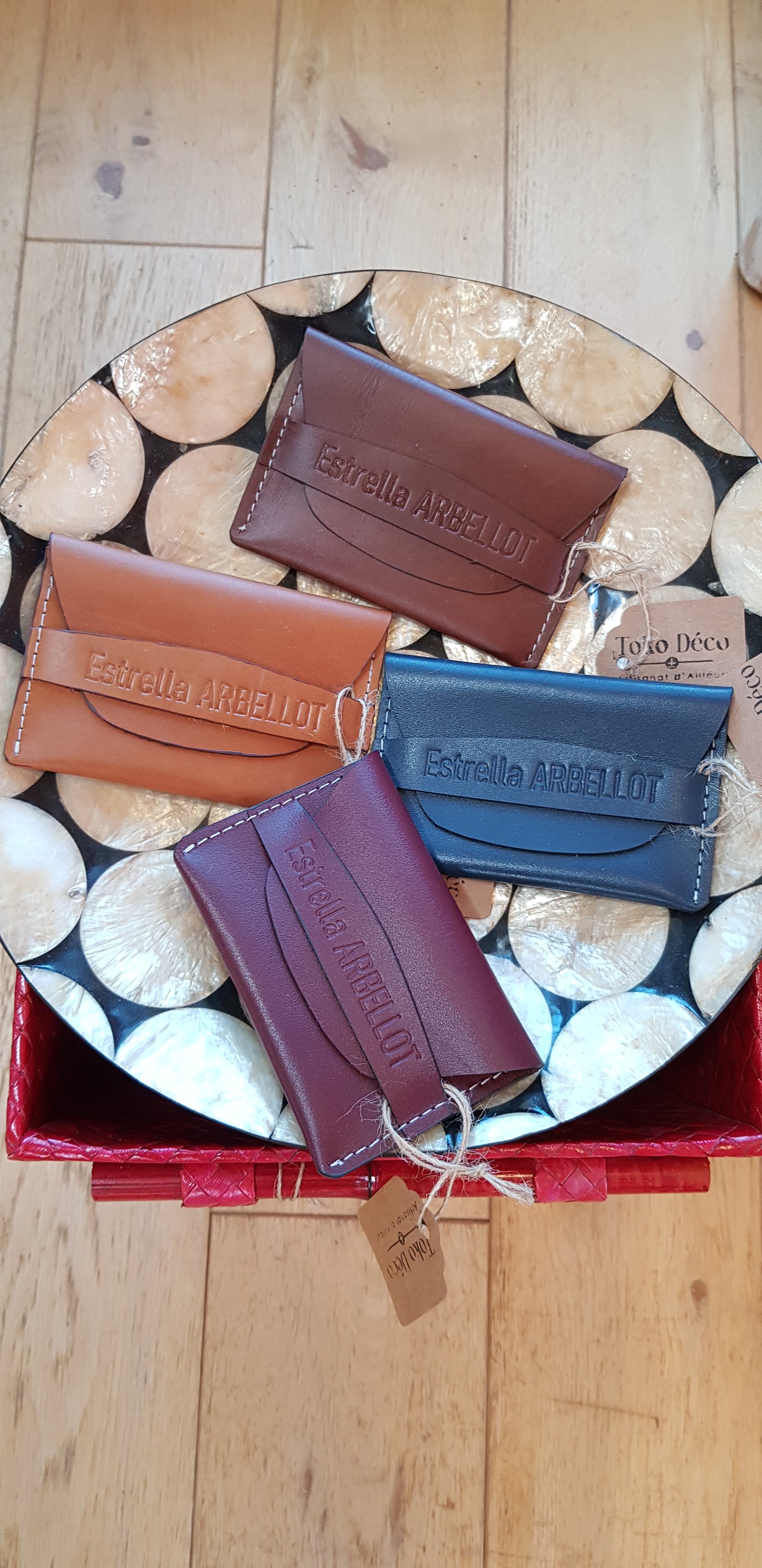 Porte-cartes de visite en cuir
