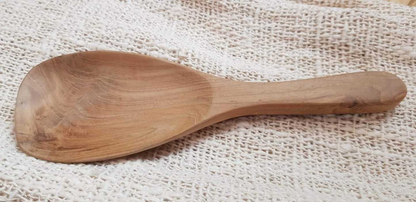 Cuillère à riz en bois de teck de 21 cm
