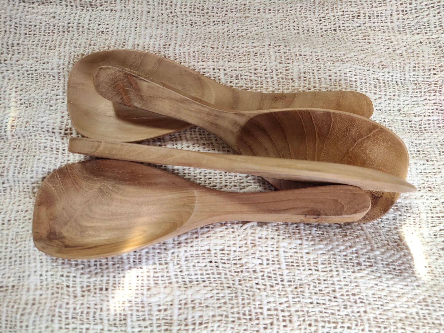 Cuillère à riz en bois de teck de 21 cm