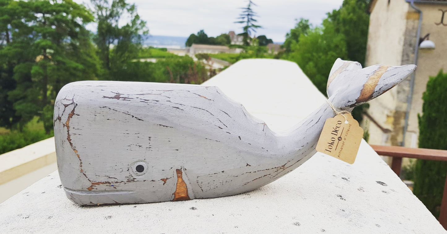 Baleine en bois L 28cm