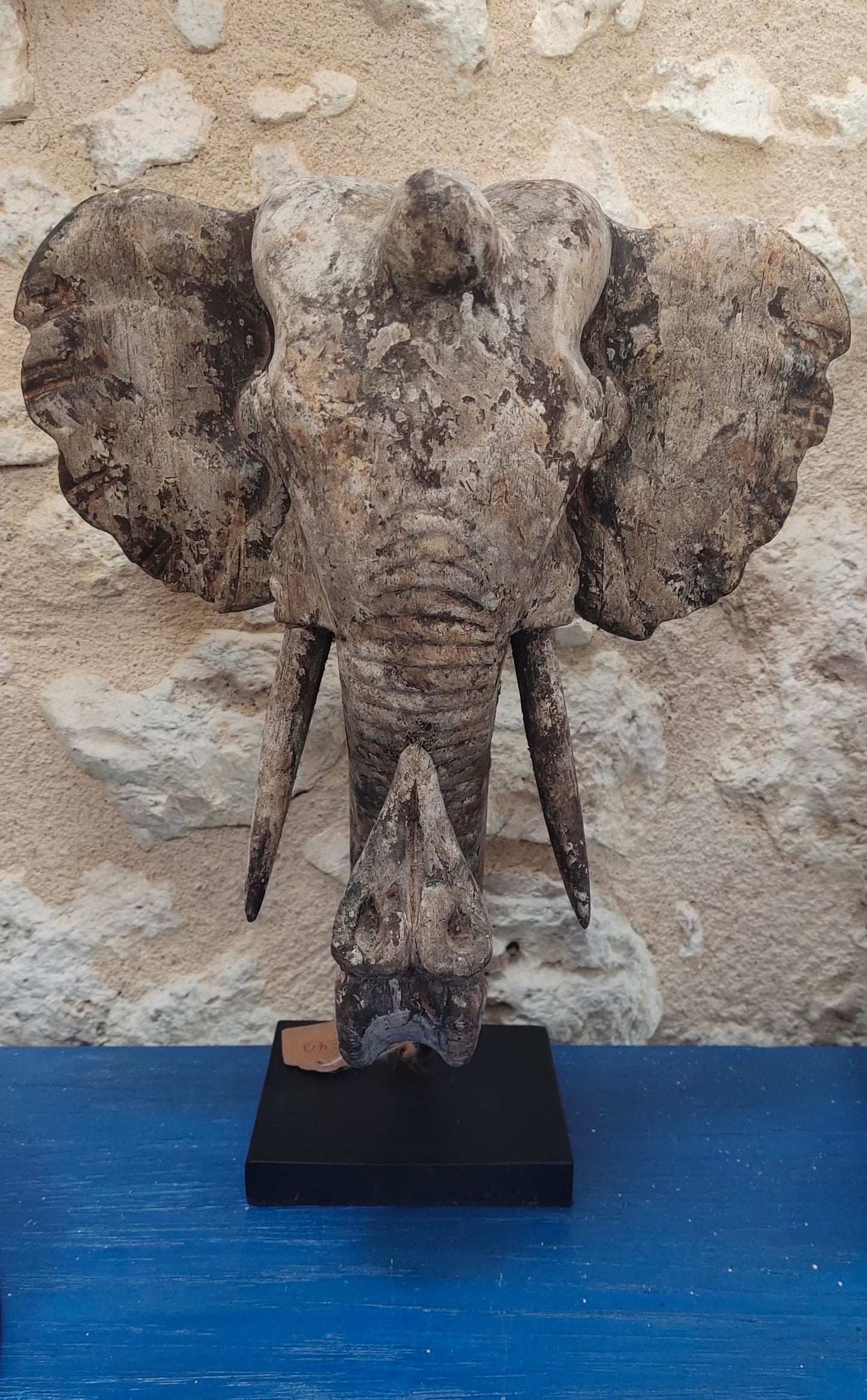 Sculpture en bois tête d'éléphant différentes tailles