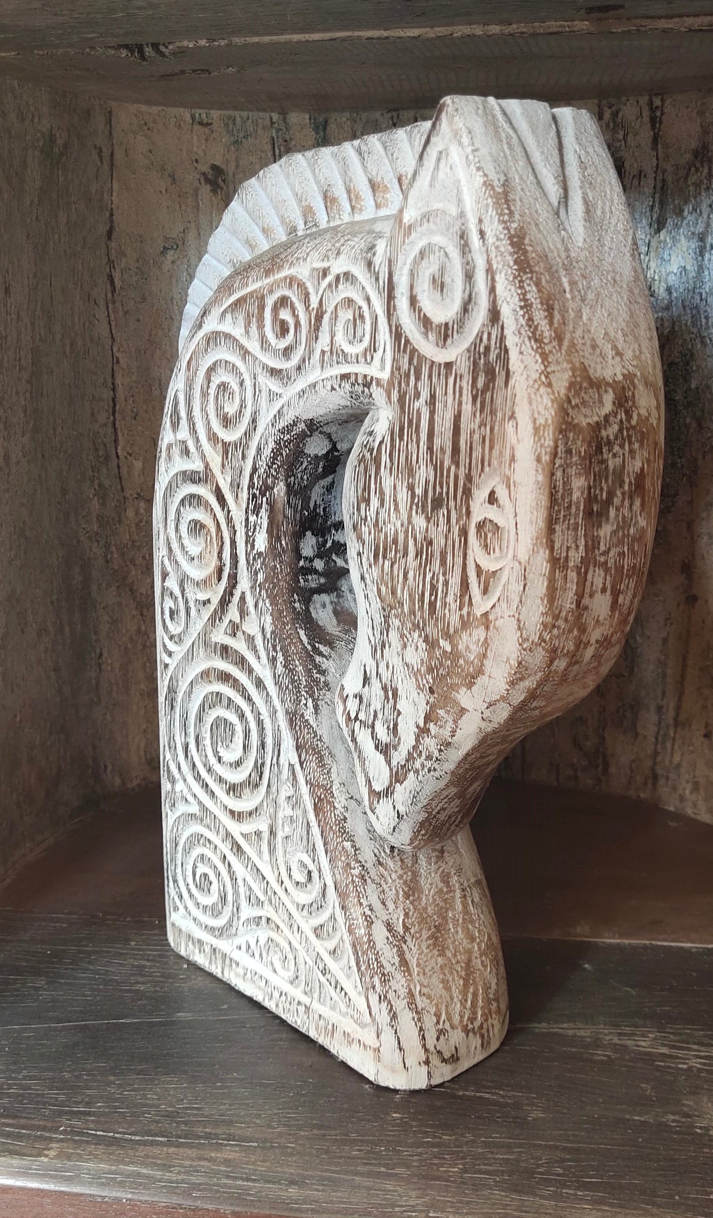 Sculpture primitive d'un buste de cheval H 33 cm