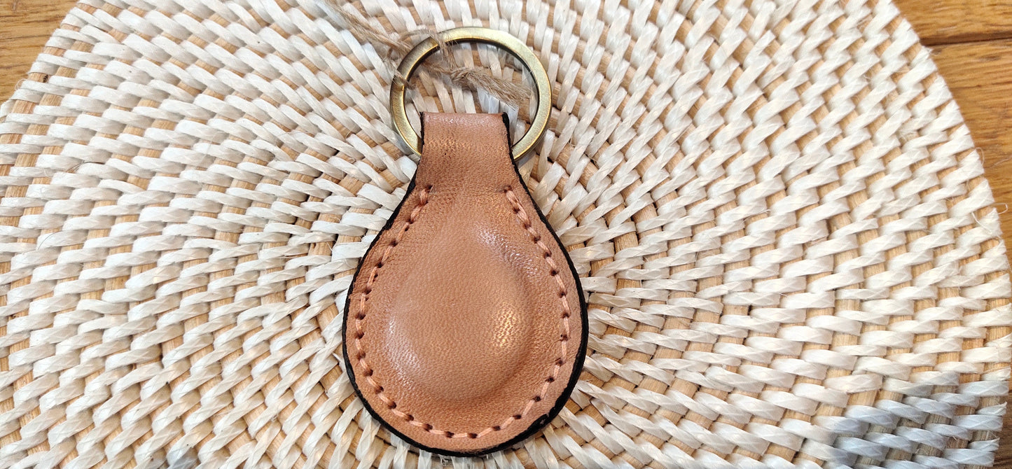 Porte-clés arrondi en cuir