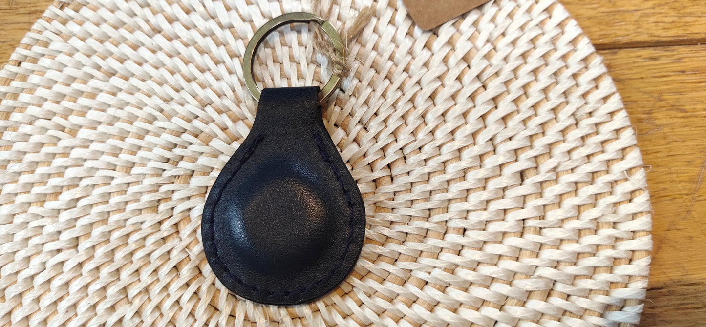 Porte-clés arrondi en cuir
