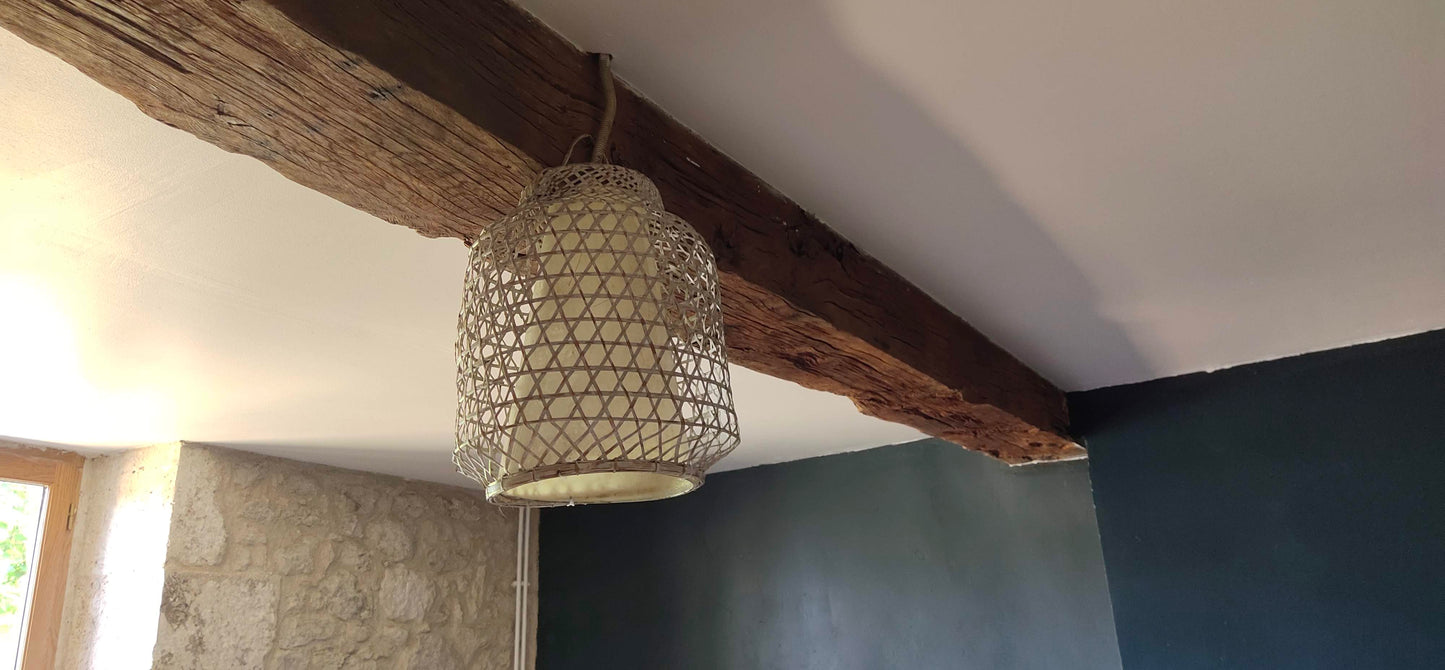 Abas jour en bambou suspendu H 40 cm