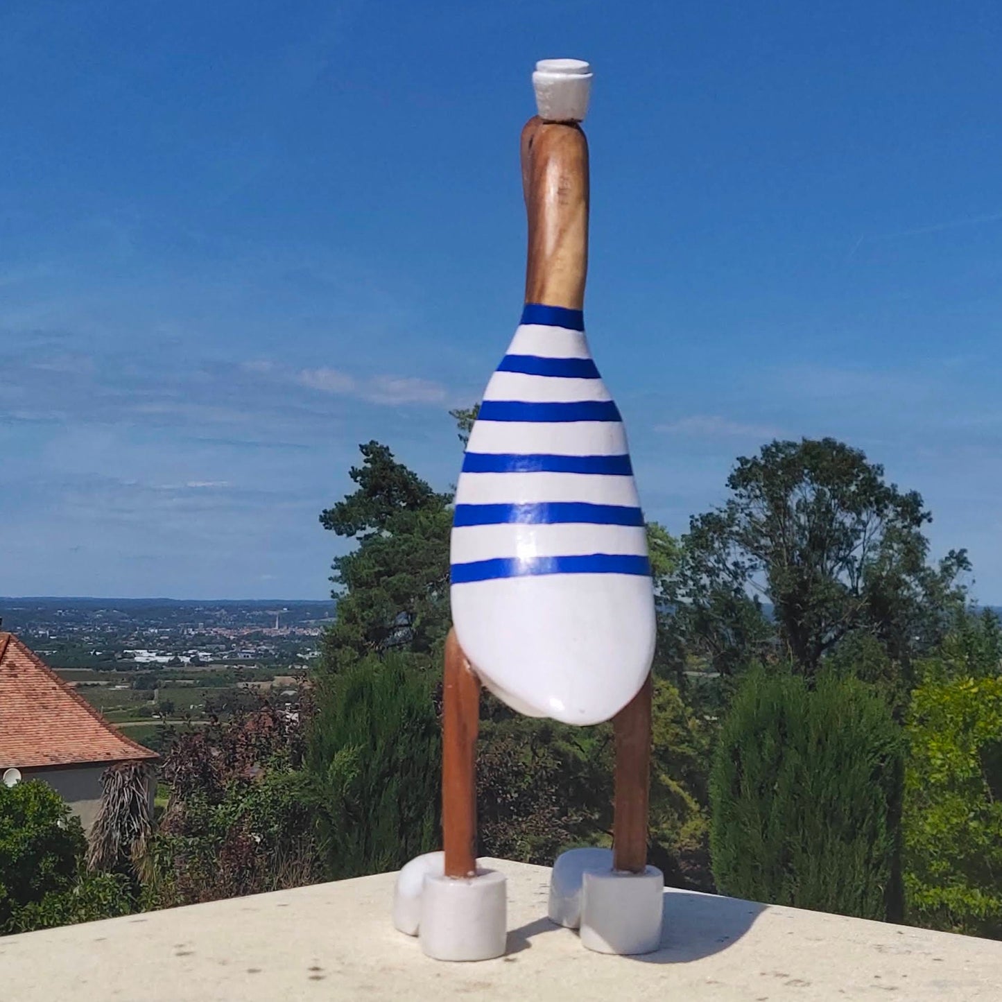 Canard marin avec bonnet en bois