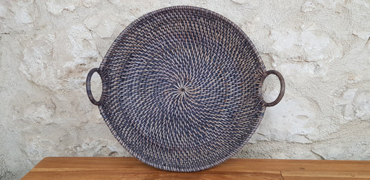 Corbeille ronde en rotin avec anse D33 cm