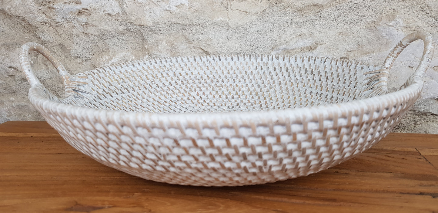 Corbeille ronde en rotin avec anse D33 cm