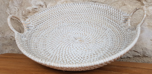 Corbeille ronde en rotin avec anse D33 cm