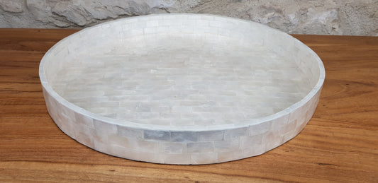 Plateau en nacre rond D 35 cm