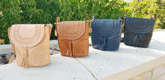 Sac bandoulière en cuir (existe en plusieurs couleurs)