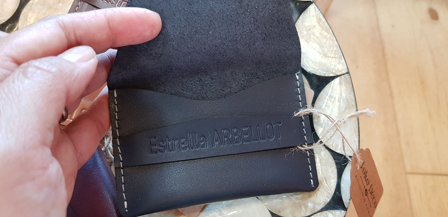 Porte-cartes de visite en cuir