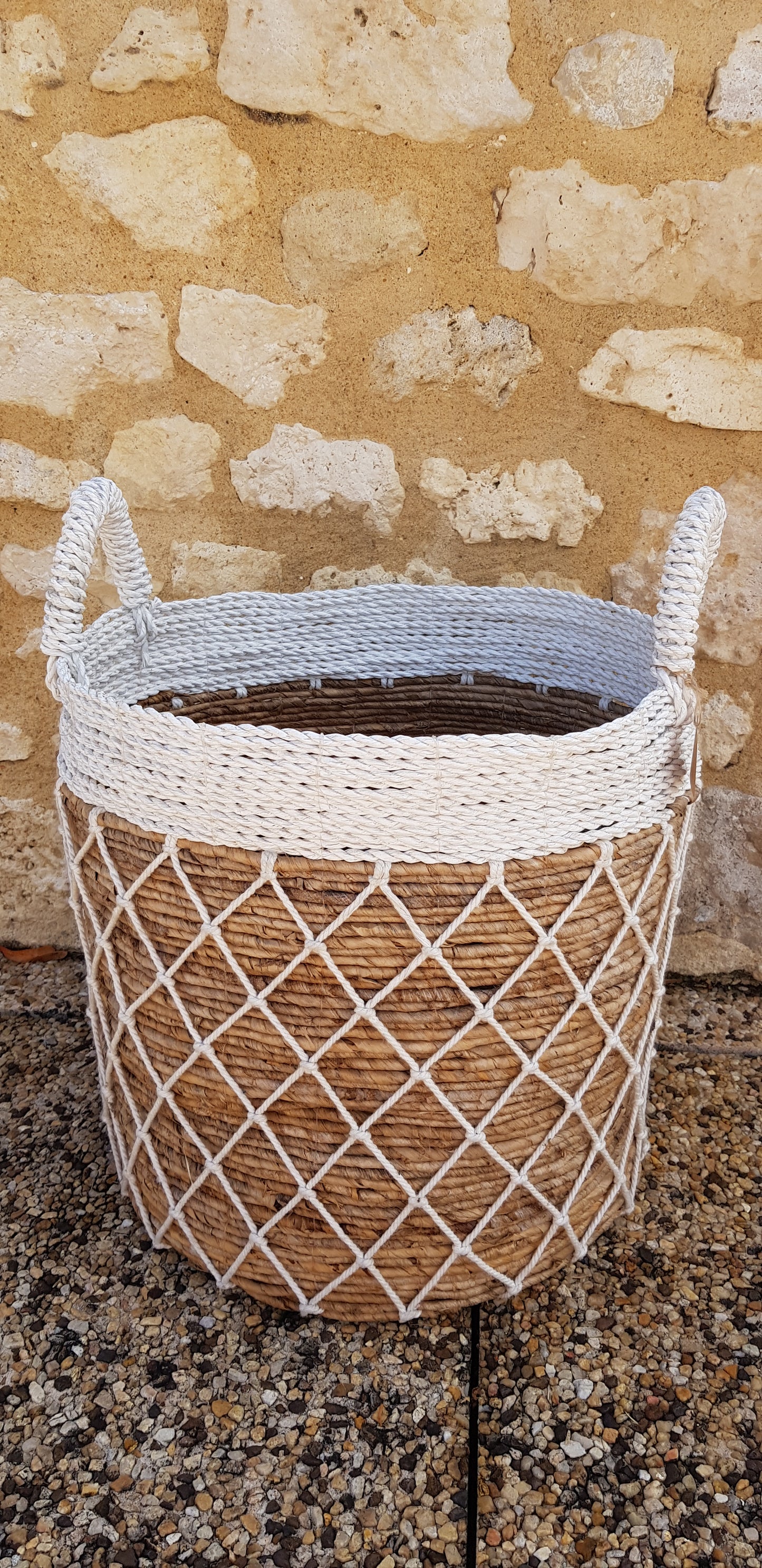 Panier en feuille de Banane et jonc de mer D 40 cm