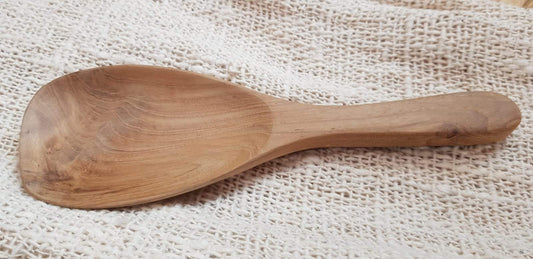 Cuillère à riz en bois de teck de 21 cm