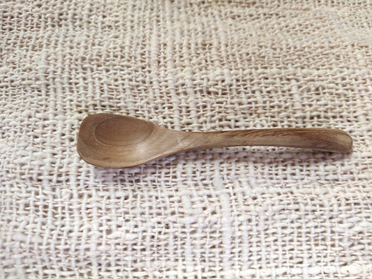 Cuillère à café ou dessert en bois de teck de 12 cm