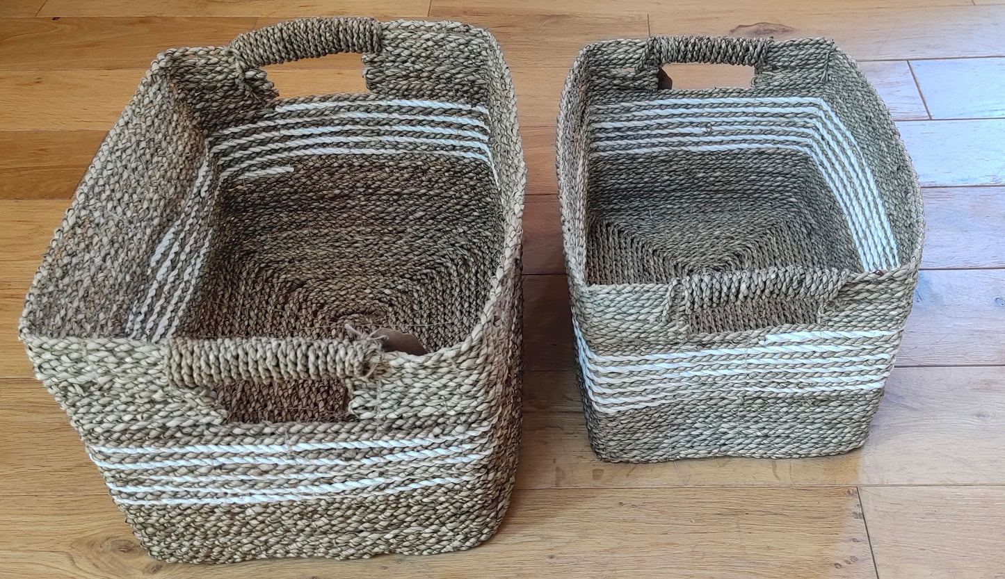 Panier en jonc de mer avec poignée de différentes tailles