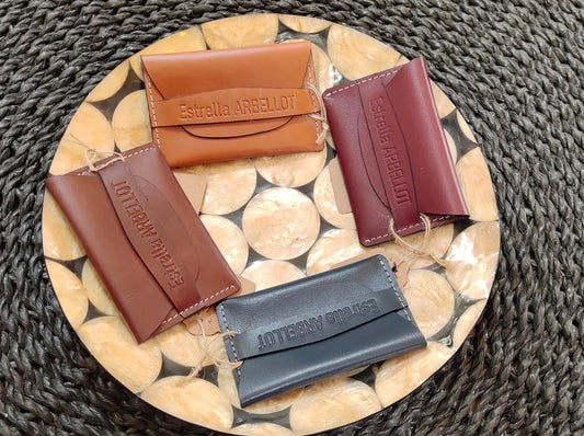 Porte-cartes de visite en cuir