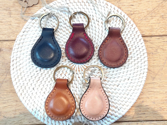 Porte-clés arrondi en cuir