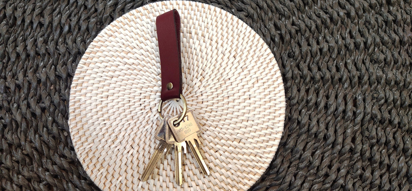 Porte-clés en cuir H 8 cm
