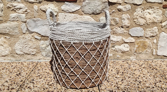 Panier en feuille de Banane et jonc de mer D 40 cm