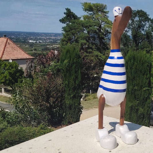Canard marin avec bonnet en bois